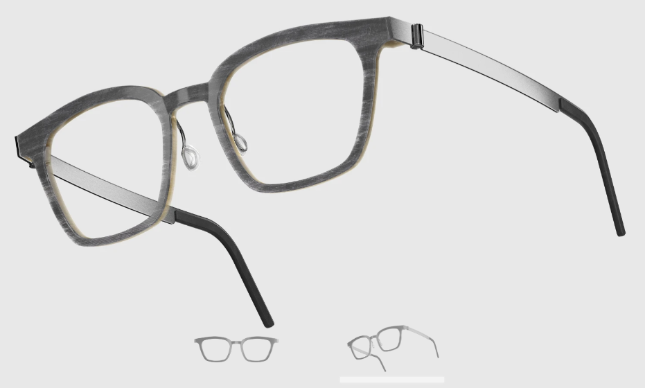 Lindberg Wood and Buffalo Titanium Square Eyeglasses