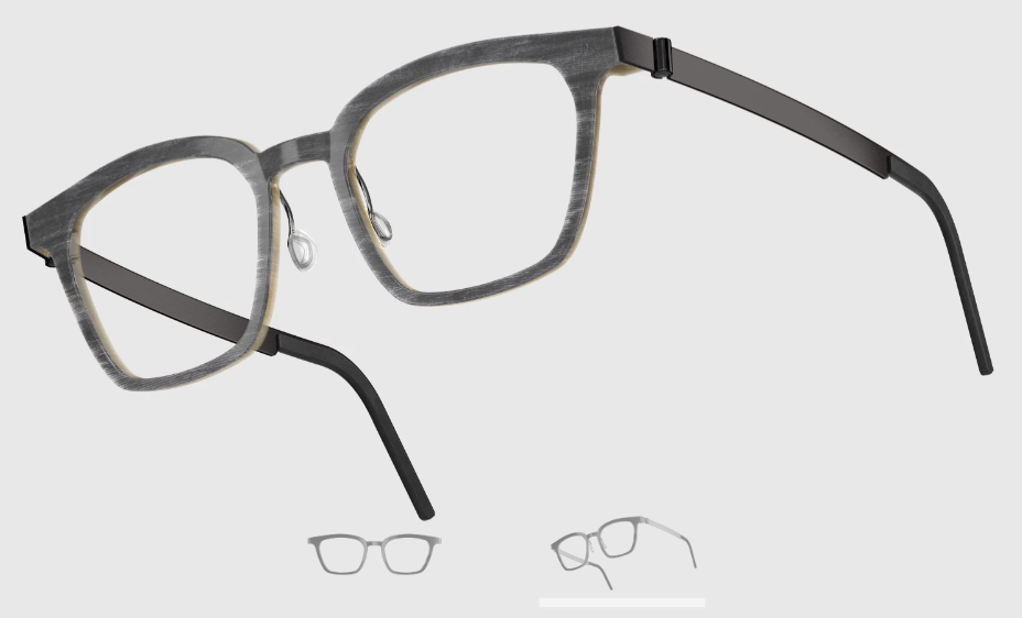 Lindberg Wood and Buffalo Titanium Square Eyeglasses