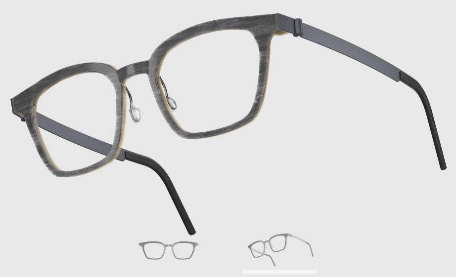 Lindberg Wood and Buffalo Titanium Square Eyeglasses