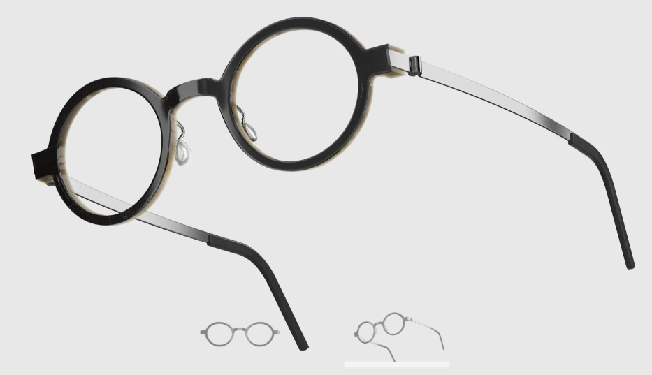 Lindberg Wood and Buffalo Titanium Round Eyeglasses