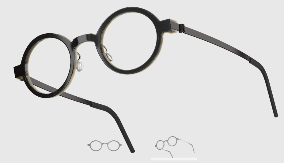 Lindberg Wood and Buffalo Titanium Round Eyeglasses