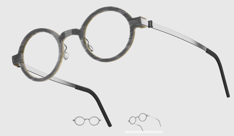 Lindberg Wood and Buffalo Titanium Round Eyeglasses