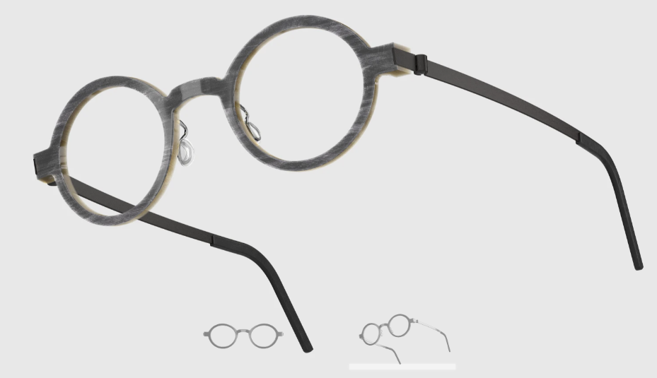 Lindberg Wood and Buffalo Titanium Round Eyeglasses