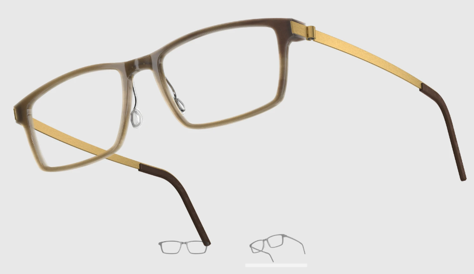 Lindberg Wood and Buffalo Titanium Rectangular Eyeglasses