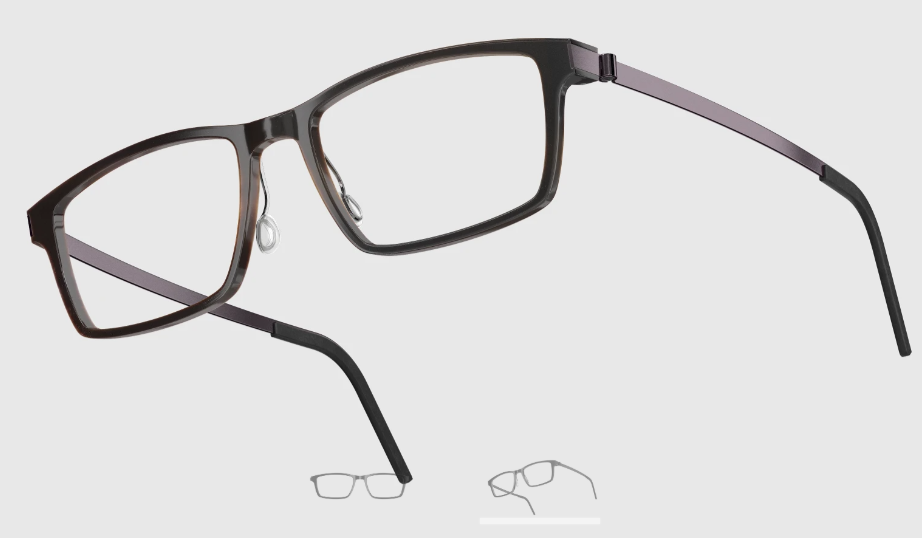 Lindberg Wood and Buffalo Titanium Rectangular Eyeglasses