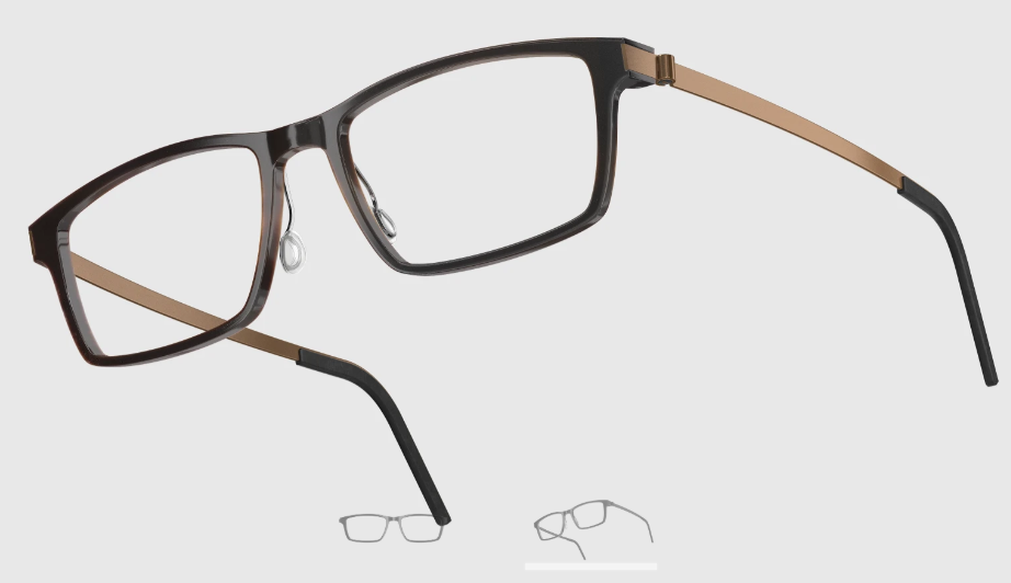 Lindberg Wood and Buffalo Titanium Rectangular Eyeglasses