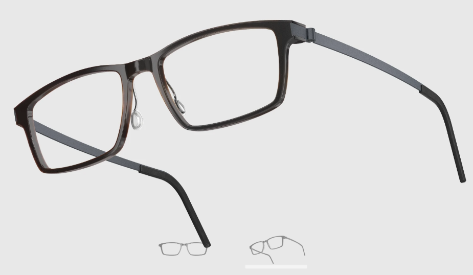 Lindberg Wood and Buffalo Titanium Rectangular Eyeglasses