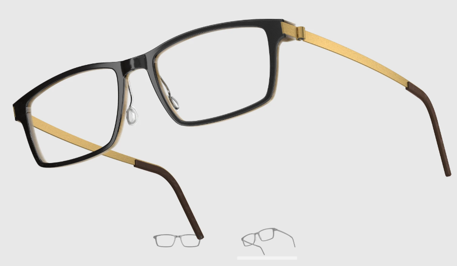 Lindberg Wood and Buffalo Titanium Rectangular Eyeglasses