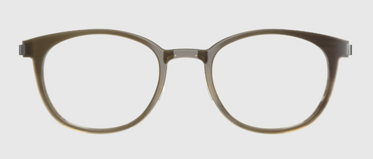 Lindberg Wood and Buffalo Titanium Round Eyeglasses