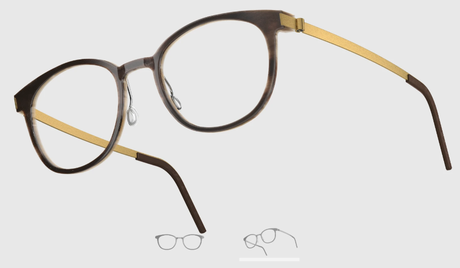 Lindberg Wood and Buffalo Titanium Round Eyeglasses