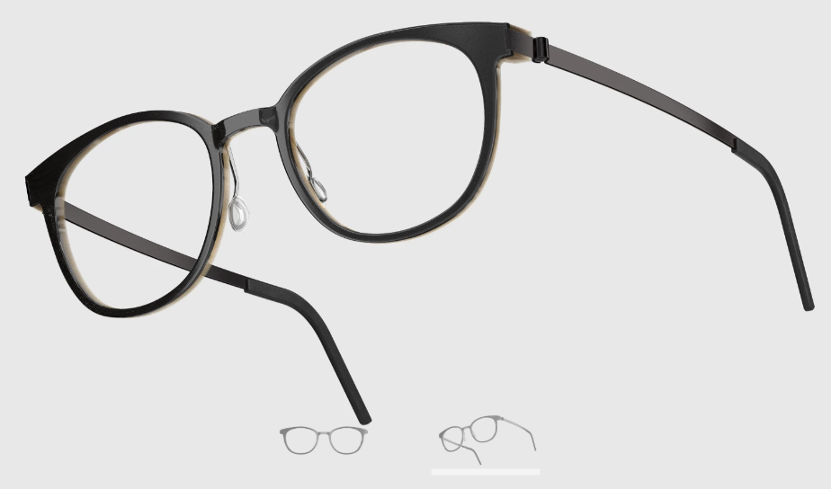 Lindberg Wood and Buffalo Titanium Round Eyeglasses