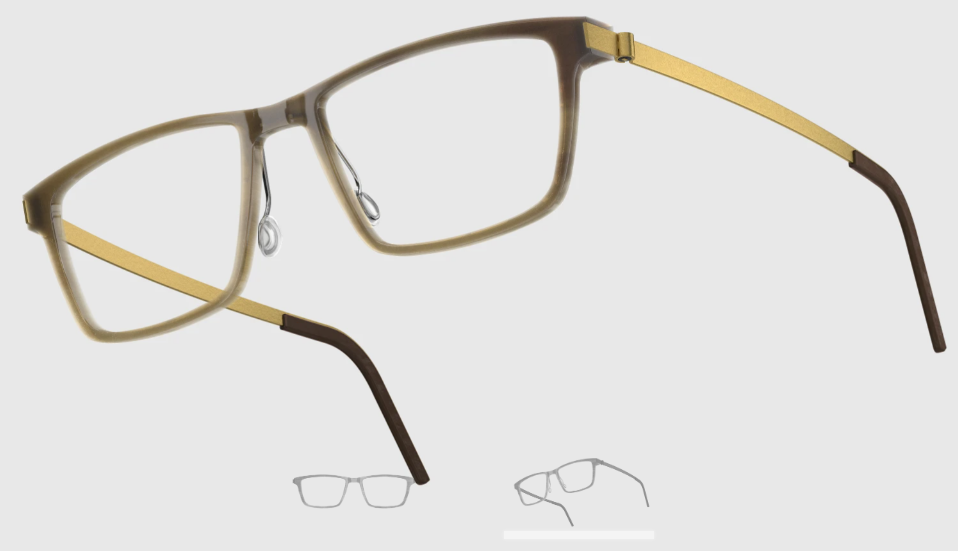 Lindberg Wood and Buffalo Titanium Rectangular Eyeglasses