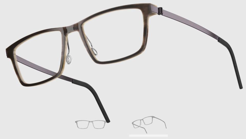 Lindberg Wood and Buffalo Titanium Rectangular Eyeglasses