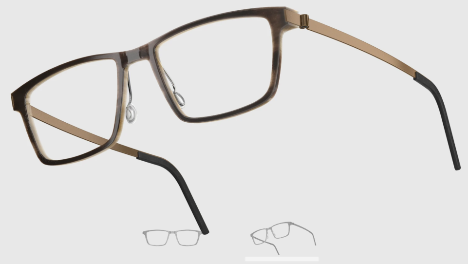 Lindberg Wood and Buffalo Titanium Rectangular Eyeglasses