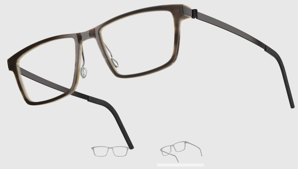 Lindberg Wood and Buffalo Titanium Rectangular Eyeglasses