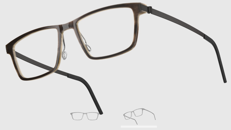 Lindberg Wood and Buffalo Titanium Rectangular Eyeglasses