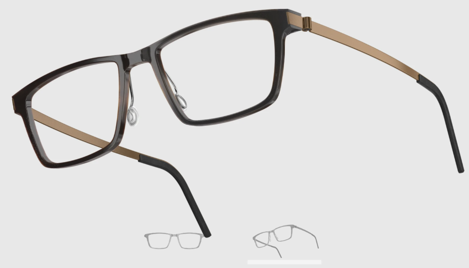 Lindberg Wood and Buffalo Titanium Rectangular Eyeglasses