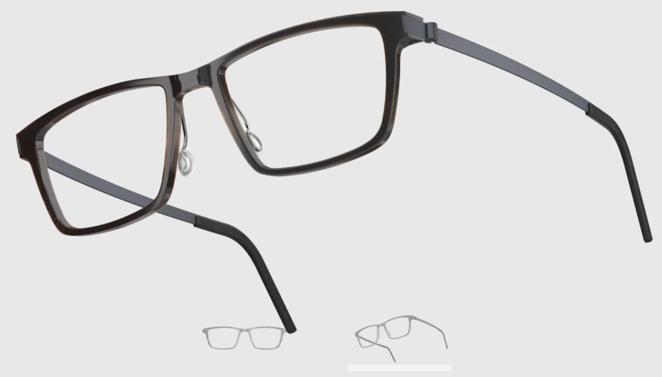 Lindberg Wood and Buffalo Titanium Rectangular Eyeglasses