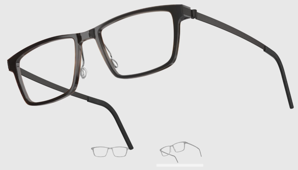 Lindberg Wood and Buffalo Titanium Rectangular Eyeglasses