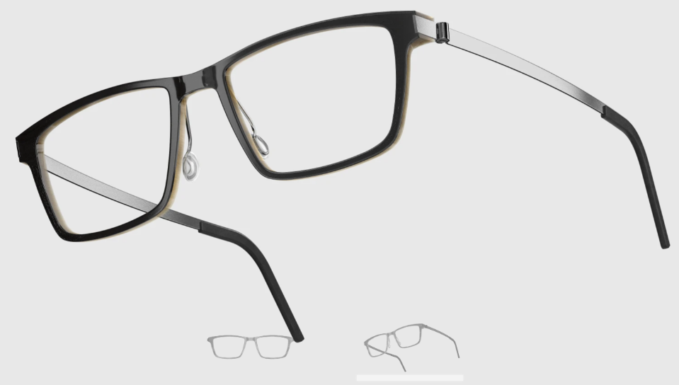 Lindberg Wood and Buffalo Titanium Rectangular Eyeglasses