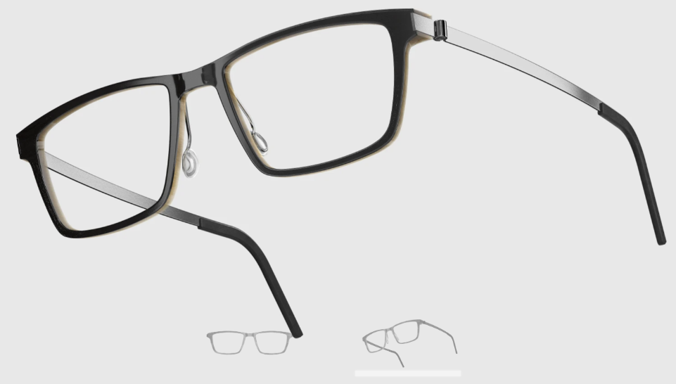 Lindberg Wood and Buffalo Titanium Rectangular Eyeglasses