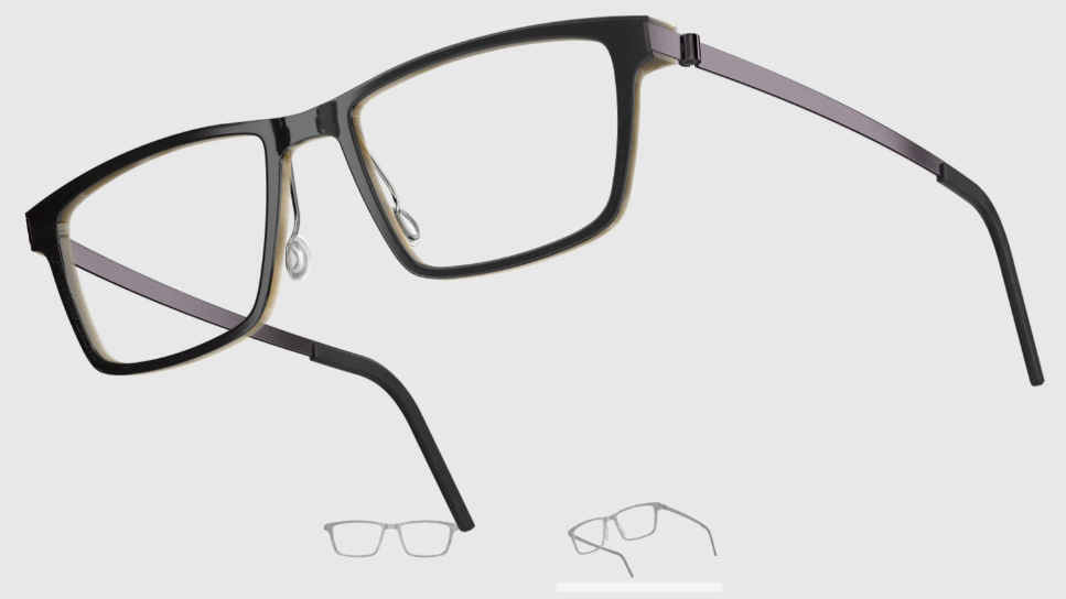 Lindberg Wood and Buffalo Titanium Rectangular Eyeglasses