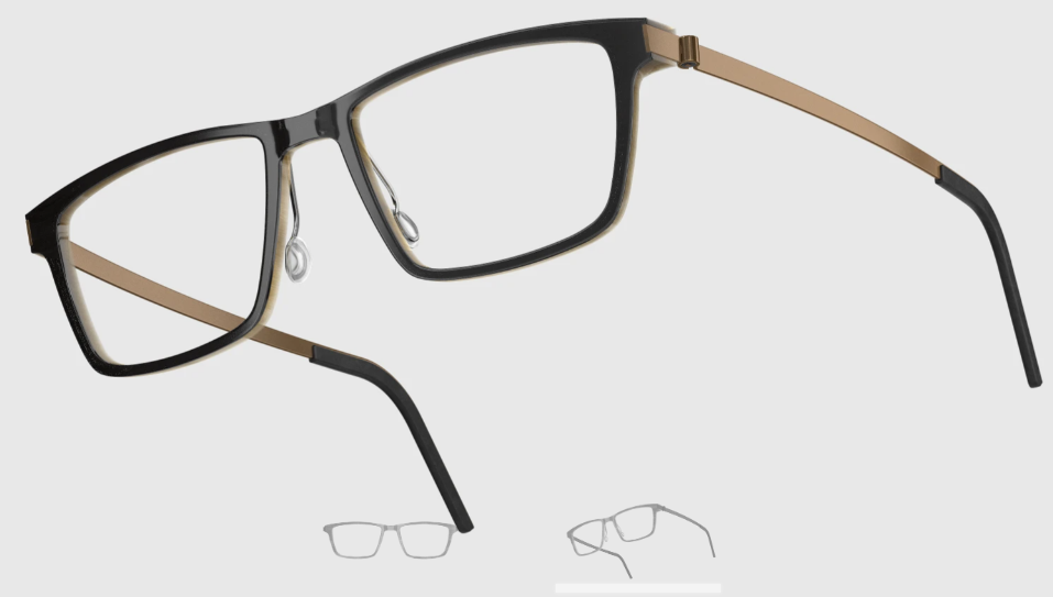 Lindberg Wood and Buffalo Titanium Rectangular Eyeglasses