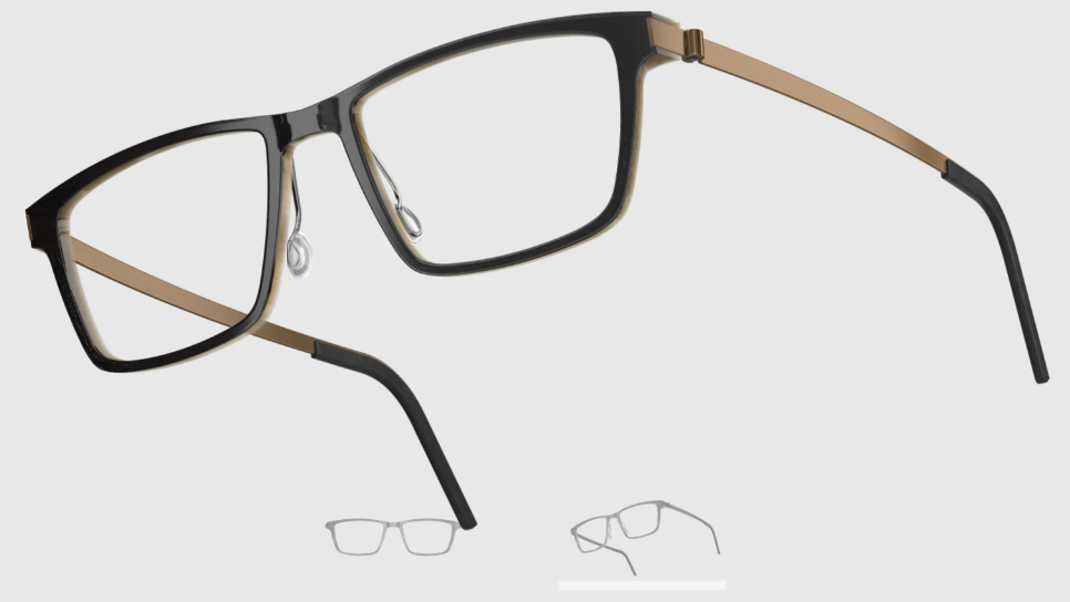 Lindberg Wood and Buffalo Titanium Rectangular Eyeglasses