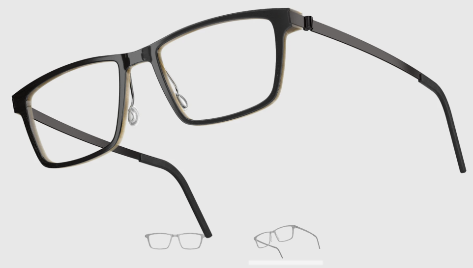 Lindberg Wood and Buffalo Titanium Rectangular Eyeglasses