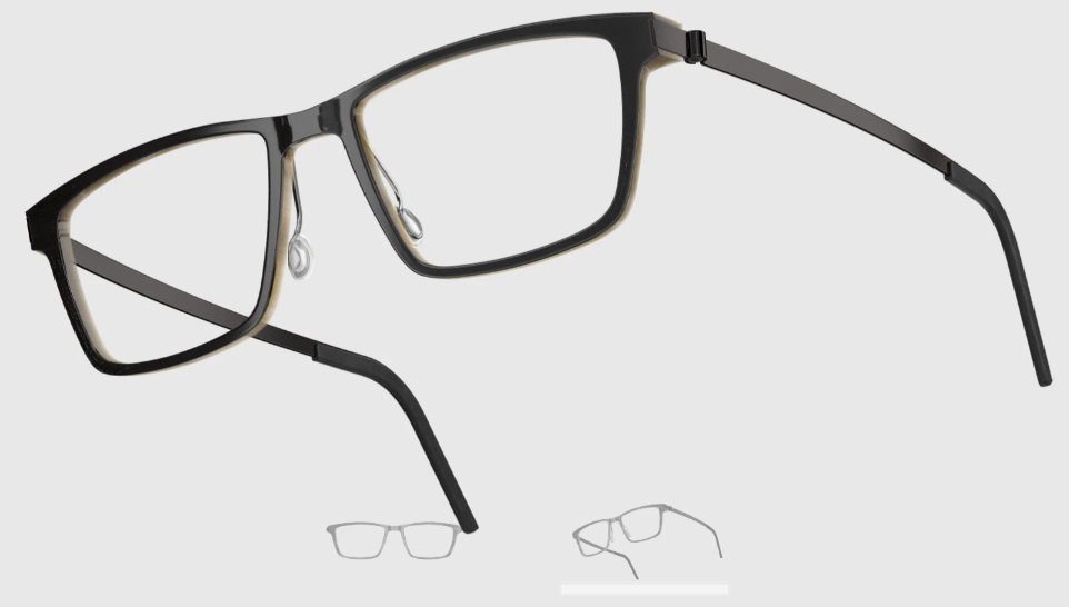 Lindberg Wood and Buffalo Titanium Rectangular Eyeglasses