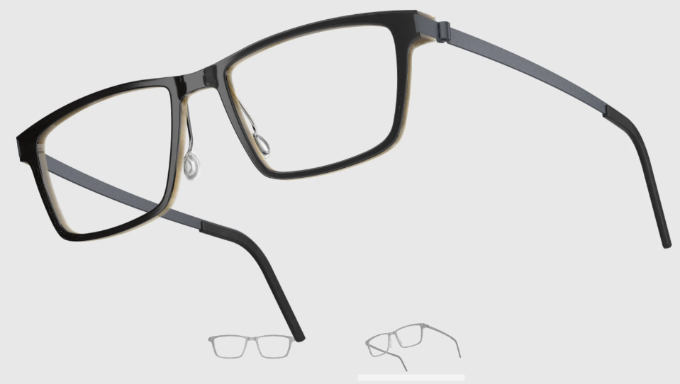 Lindberg Wood and Buffalo Titanium Rectangular Eyeglasses