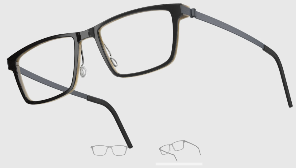 Lindberg Wood and Buffalo Titanium Rectangular Eyeglasses