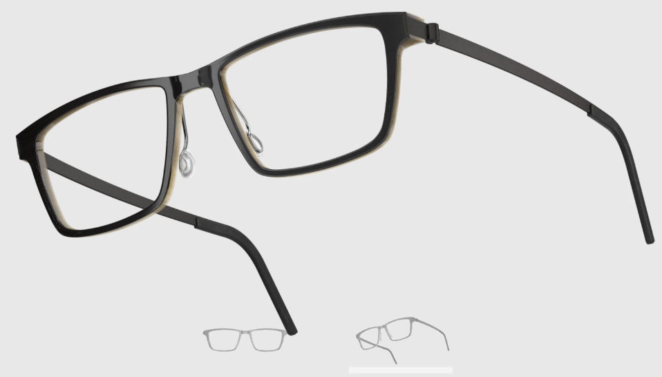 Lindberg Wood and Buffalo Titanium Rectangular Eyeglasses