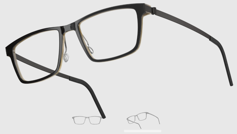 Lindberg Wood and Buffalo Titanium Rectangular Eyeglasses