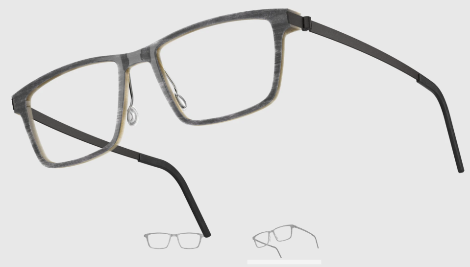 Lindberg Wood and Buffalo Titanium Rectangular Eyeglasses