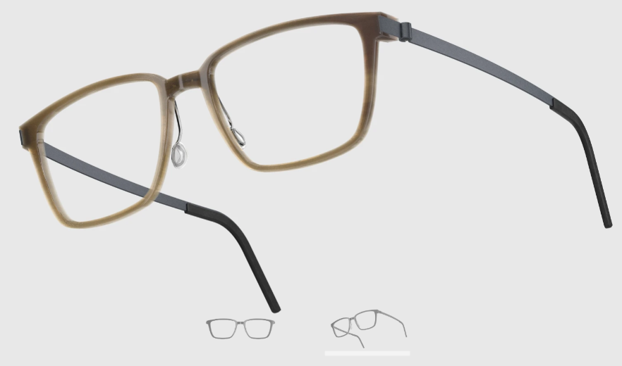 Lindberg Wood and Buffalo Titanium Rectangular Eyeglasses