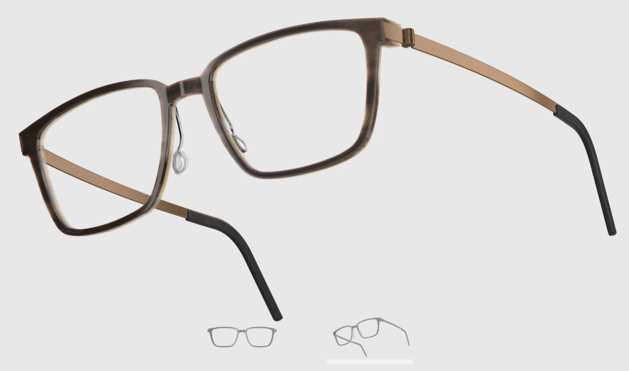 Lindberg Wood and Buffalo Titanium Rectangular Eyeglasses