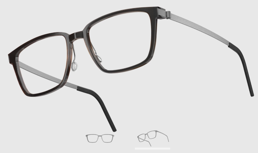 Lindberg Wood and Buffalo Titanium Rectangular Eyeglasses