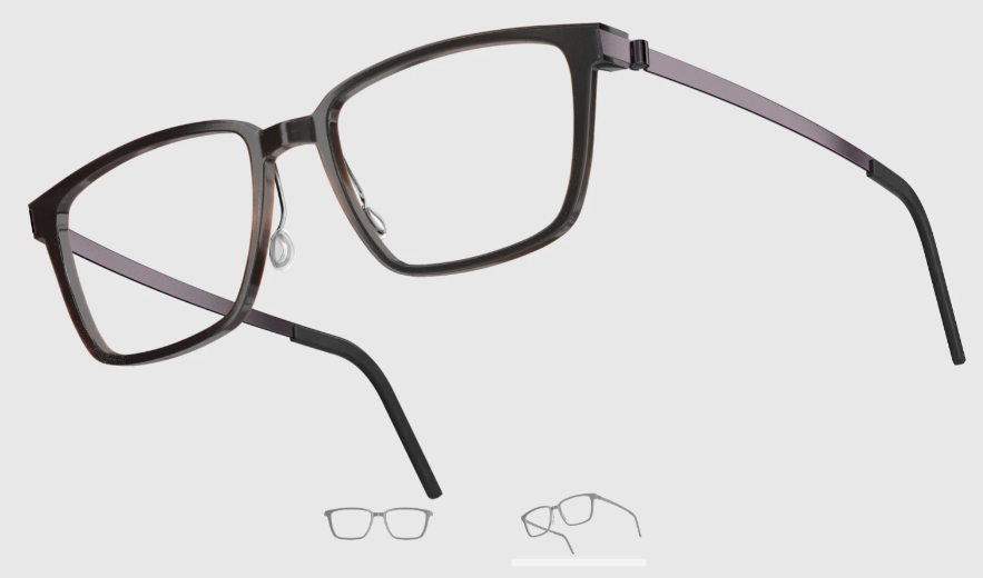 Lindberg Wood and Buffalo Titanium Rectangular Eyeglasses