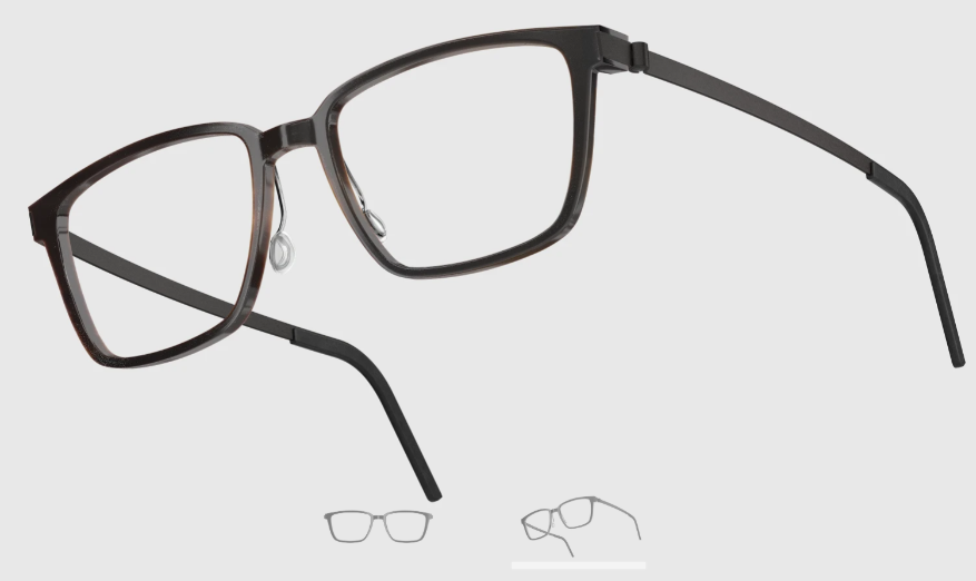 Lindberg Wood and Buffalo Titanium Rectangular Eyeglasses