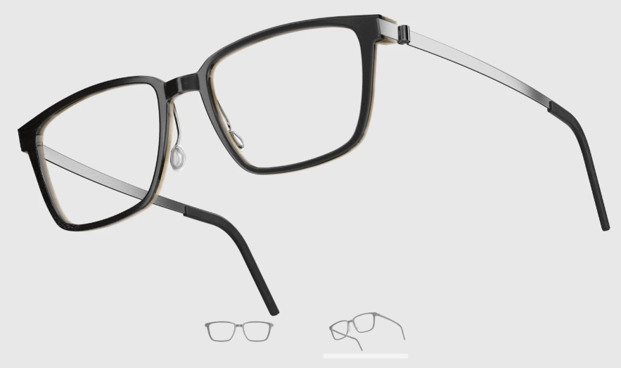 Lindberg Wood and Buffalo Titanium Rectangular Eyeglasses