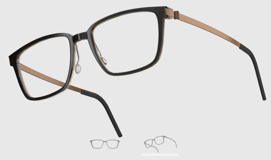 Lindberg Wood and Buffalo Titanium Rectangular Eyeglasses