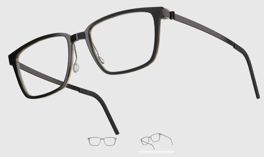 Lindberg Wood and Buffalo Titanium Rectangular Eyeglasses