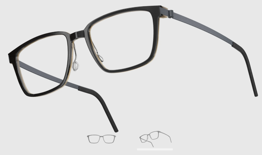 Lindberg Wood and Buffalo Titanium Rectangular Eyeglasses