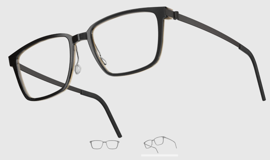 Lindberg Wood and Buffalo Titanium Rectangular Eyeglasses