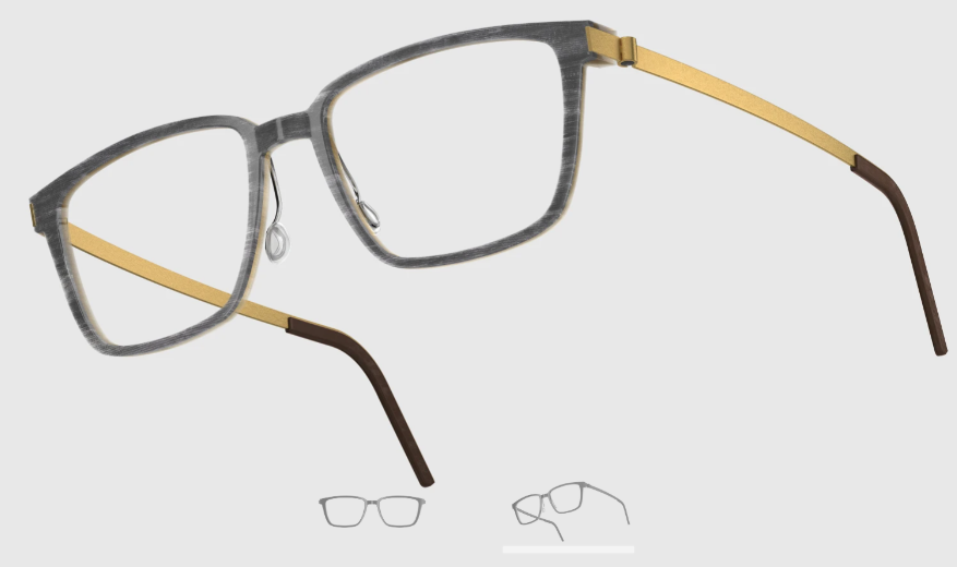 Lindberg Wood and Buffalo Titanium Rectangular Eyeglasses