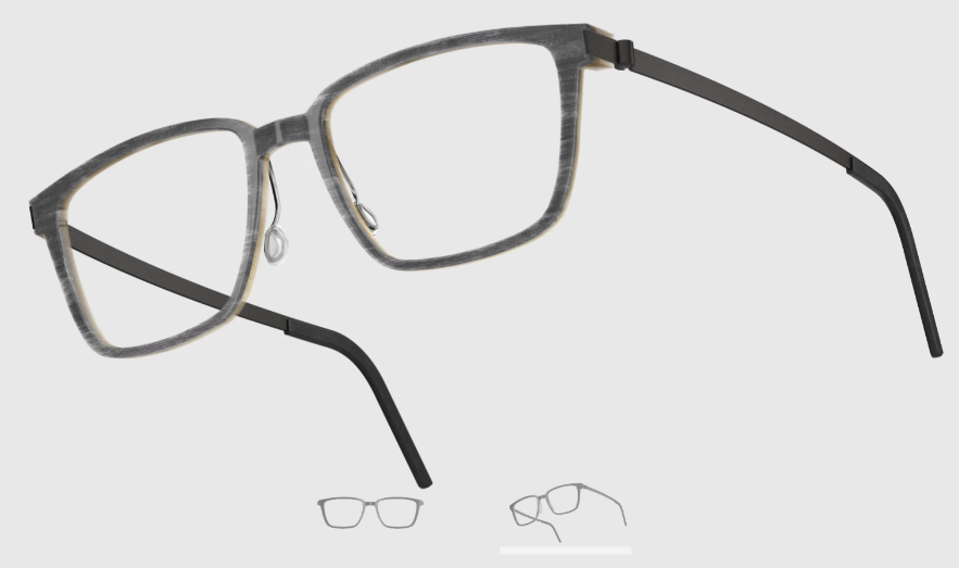 Lindberg Wood and Buffalo Titanium Rectangular Eyeglasses