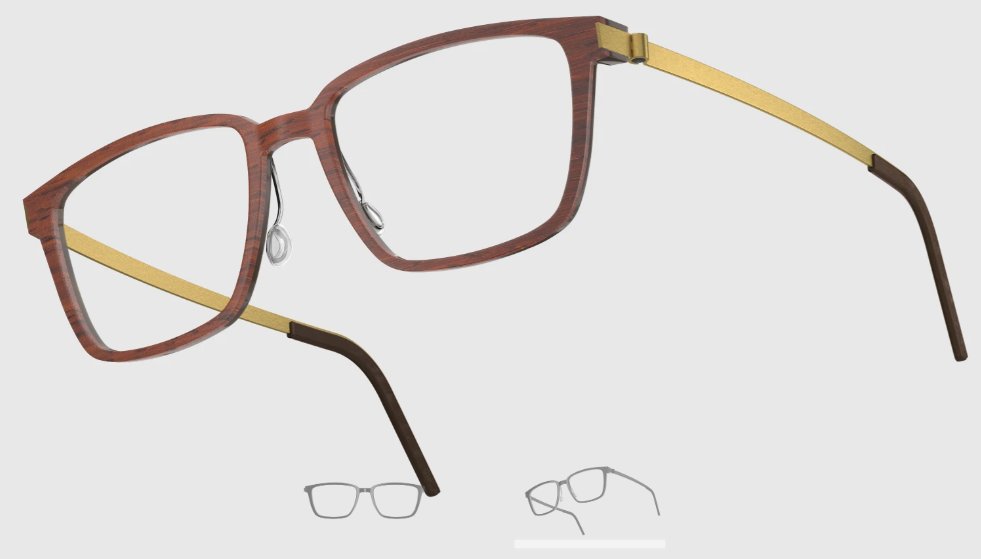 Lindberg Wood and Buffalo Titanium Rectangular Eyeglasses