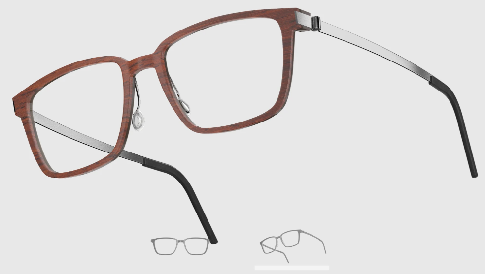 Lindberg Wood and Buffalo Titanium Rectangular Eyeglasses