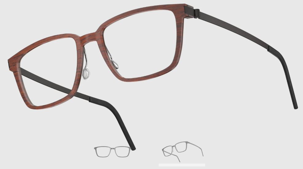 Lindberg Wood and Buffalo Titanium Rectangular Eyeglasses